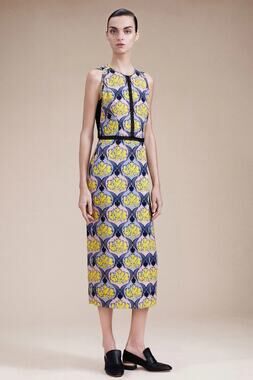 yigal azrouel Sleeveless Midi Resort Dress w/ Pockets Yellow and Black sz 10